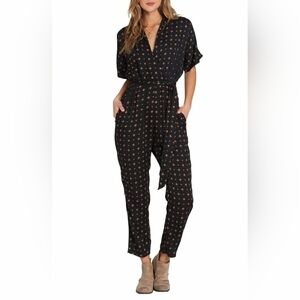 Billabong Black Floral Jumpsuit